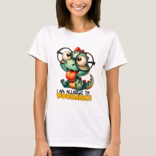 T-shirt Dinosaure mignon Je suis allergique aux matins