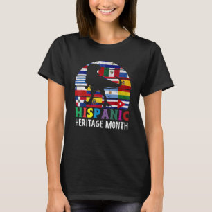 T-shirt Dinosaure Mois du patrimoine hispanique National L
