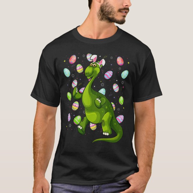 T-shirt Dinosaure Oeuf de Pâques Funny Brontosaurus Pâques (Devant)