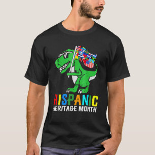 T-shirt Dinosaure Pays Latine Drapeau Patrimoine Hispaniqu