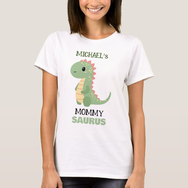 T-shirt Dinosaure personnalisé "Mommy Saurus" Anniversaire (Devant)
