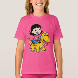 T-Shirt Dinosaure pour fille aventurière