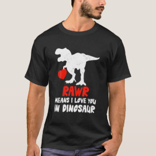 T-shirt Dinosaure RAWR Portant Un Coeur Valentine Dino Cut