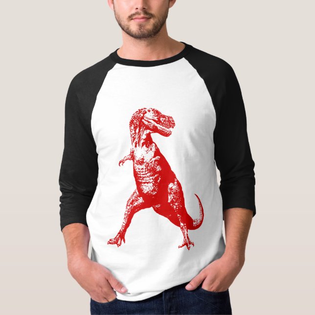 T-shirt Dinosaure rouge frais de Rex de Tyrannosaurus (Devant)