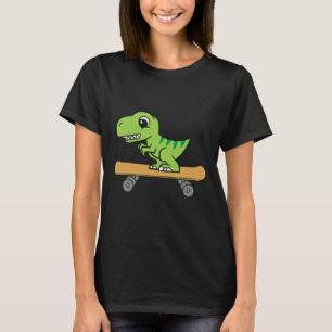 T-shirt Dinosaure skateboard mignon dinosaure de skateboar