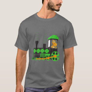 T-shirt Dinosaure Sur Train St Patrick's Day Train Irlanda