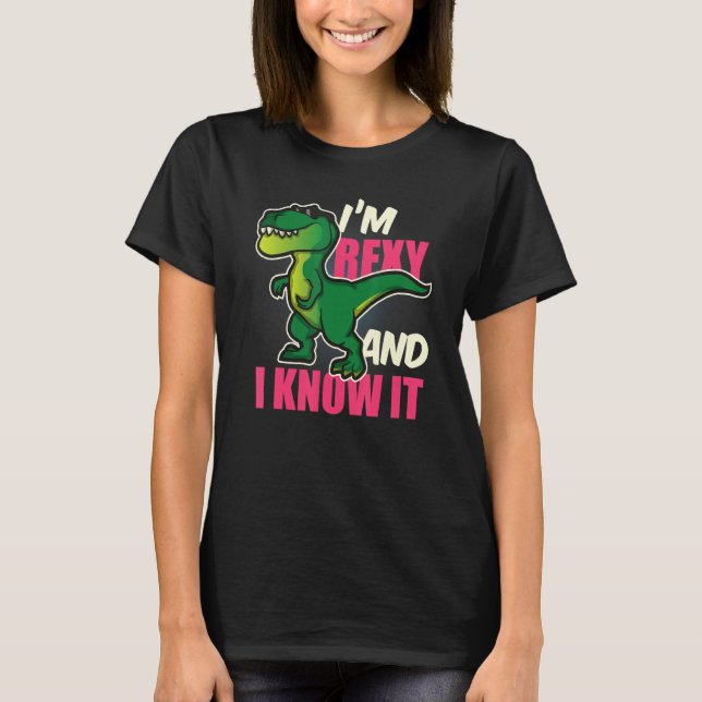 T-shirt Dinosaure T Rex Drôle Pour Enfants Jeunes Et Adult (Devant)