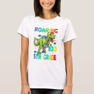 T-shirt Dinosaure T-Rex Gravement Dans 100 Jours De 5E Cla