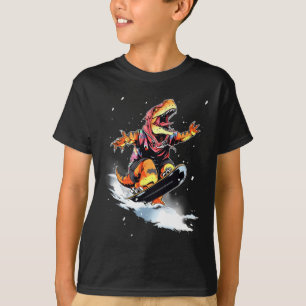 T-shirt Dinosaure T-rex Snowboard Snowboard Snowboardeur G