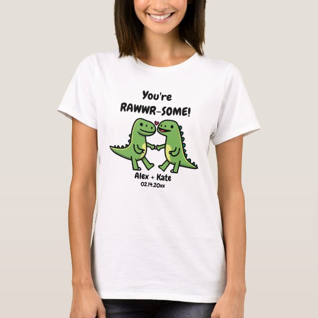 T-shirt Dinosaure Valentines (Devant)