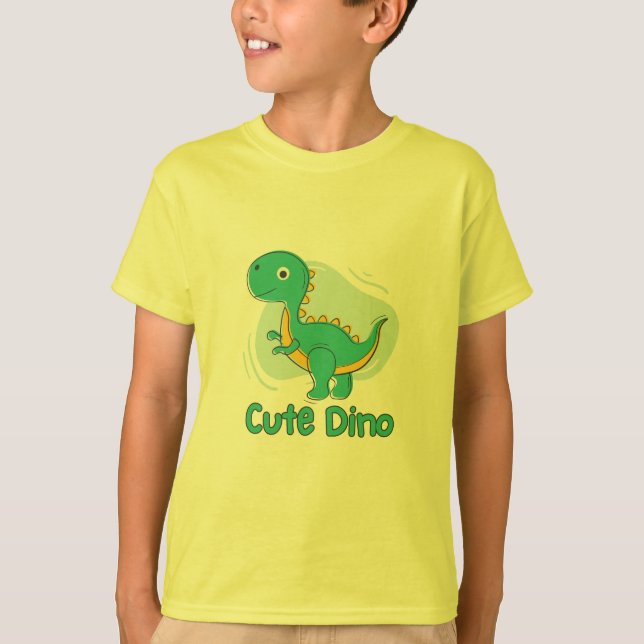 T-shirt Dinosaure vert CUTE (Devant)