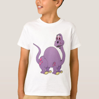 T-shirt Dinosaure violet à long cou
