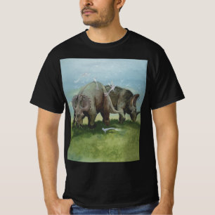T-shirt Dinosaures anciens, Centrosaurus paissant dans une