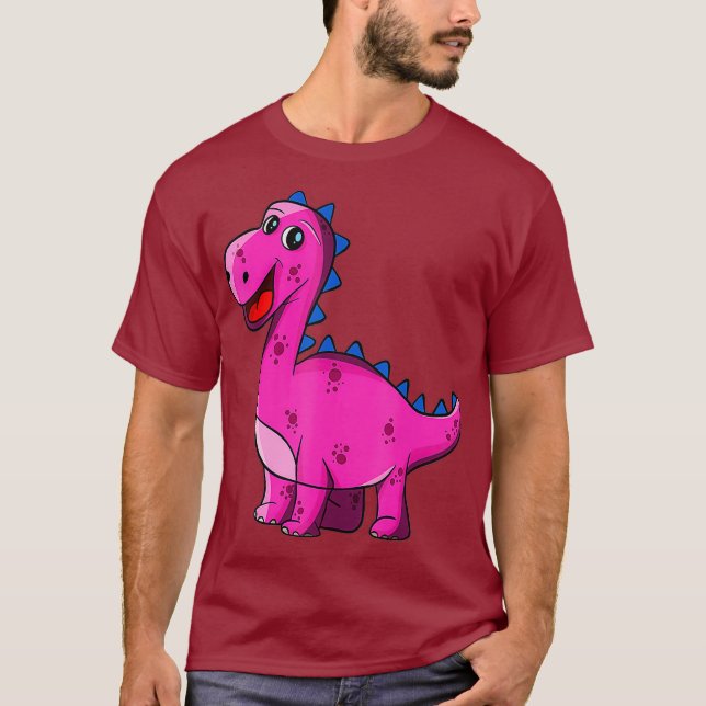 T-shirt Dinosaures Dinosaures roses pour Dino filles (Devant)