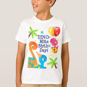 T-shirt Dinosaures et ballons d'anniversaire sur mesure