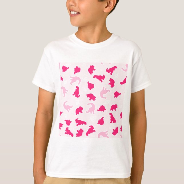T-shirt dinosaures roses (Devant)