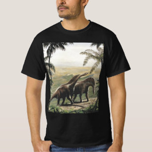 T-shirt Dinosaures Vintage, Amargasaurus avec Palmiers