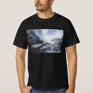 T-shirt Dinosaures Vintage, Barapasaurus avec Nuages Orage