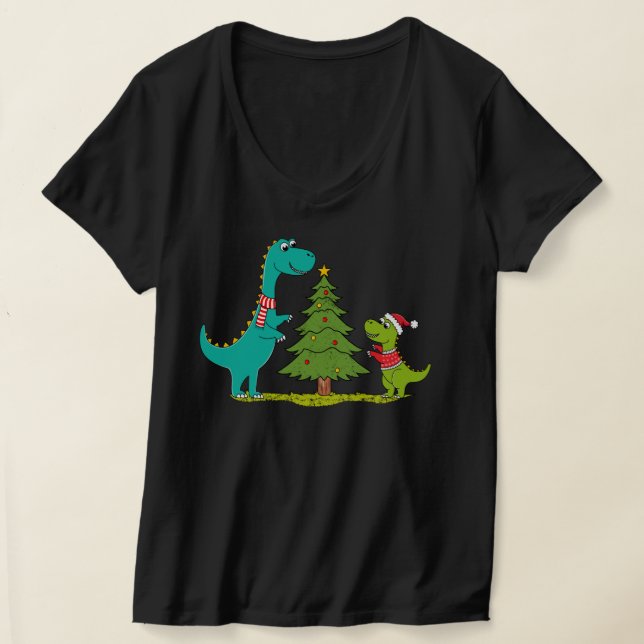 T-shirt Dinosaurs Christmas Celebrating (Poser)