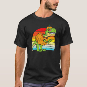 T-shirt Dinosaurus Citrouille Rétro Enfants Garçons Hallow