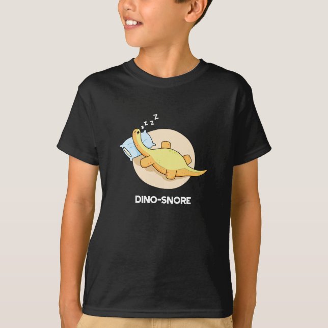 T-shirt Dinosnore Dinosaure Dormir Dinosaure Pun Dark BG (Devant)