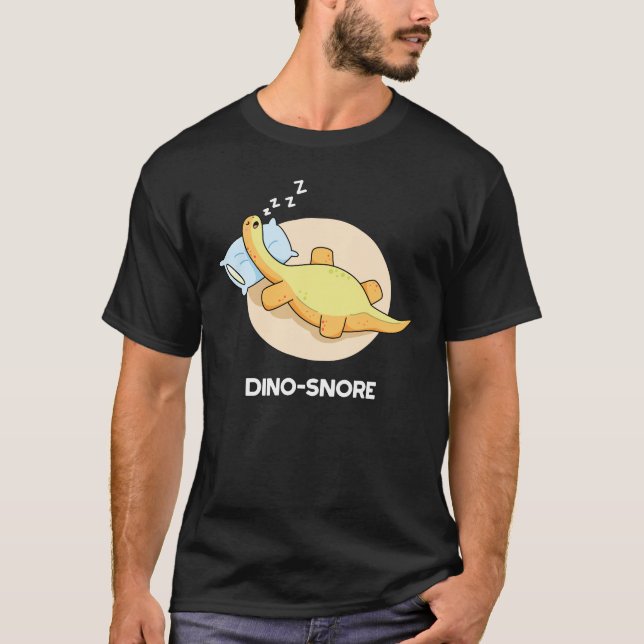 T-shirt Dinosnore Dinosaure Dormir Dinosaure Pun Dark BG (Devant)