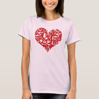 T-shirt d'instruments de musique d'amour