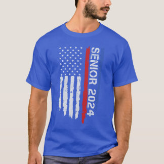 T-shirt Diplômé 2024 Drapeau Américain Promotion 2024
