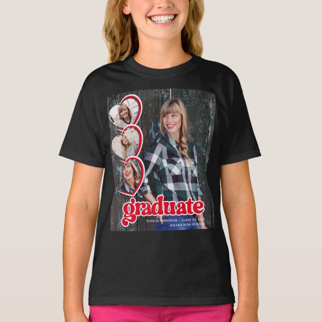 T-shirt Diplômé 2025 Coeurs photo (Devant)