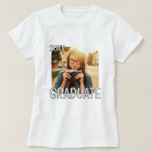 T-shirt Diplôme 20XX Moderne Simple Photo Personnalisé