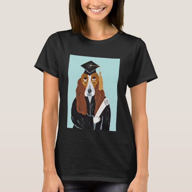 T-shirt Diplômé Basset Hound (Devant)