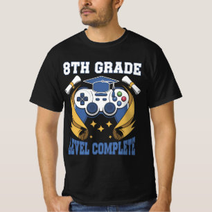 T-shirt Diplôme de jeu de jeu complet de niveau 8e année