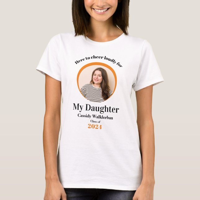 T-shirt Diplôme de la fille Orange Photo Graduate (Devant)