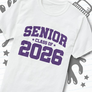 T-shirt Diplômé de la promotion 2026 Violet Varsity
