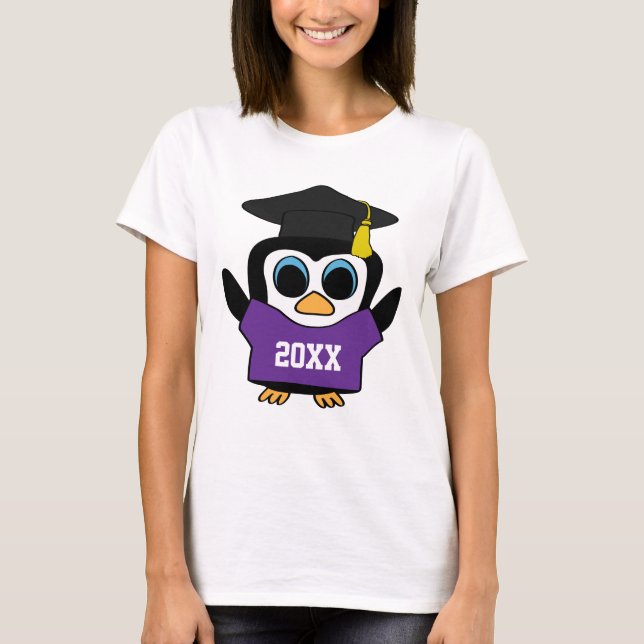 T-shirt Diplômé de pingouin dans la pièce en t faite sur (Devant)