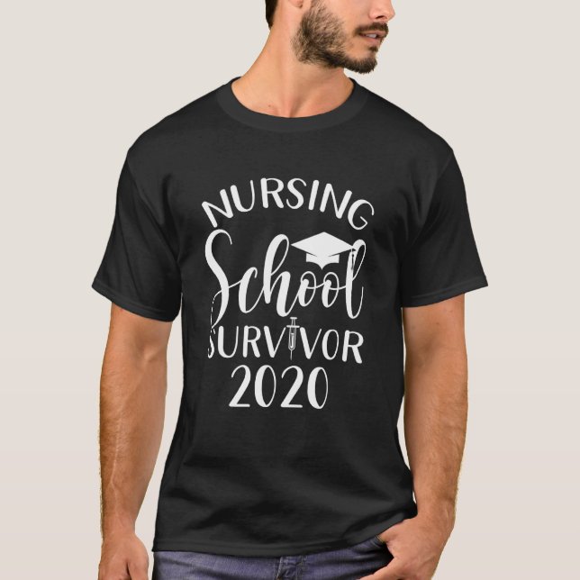 T-shirt Diplôme De Survivant De L'École Des Infirmières Po (Devant)