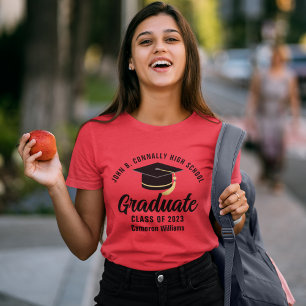 T-shirt Diplômé du lycée Rouge sur mesure 2023