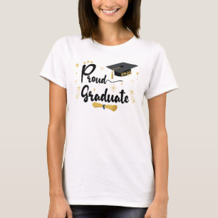 T-shirt Diplômé fier Graduation de la famille de texte