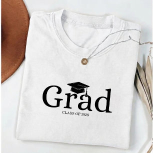 T-shirt diplômé simple noir blanc remise des diplômes