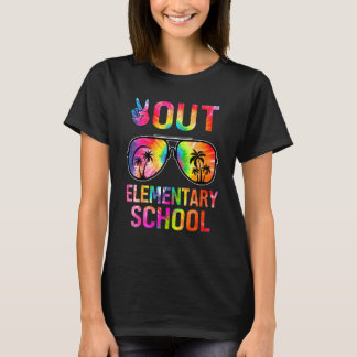 T-shirt Diplômé Tie Dye Dernier Jour d'École Paix Extérieu