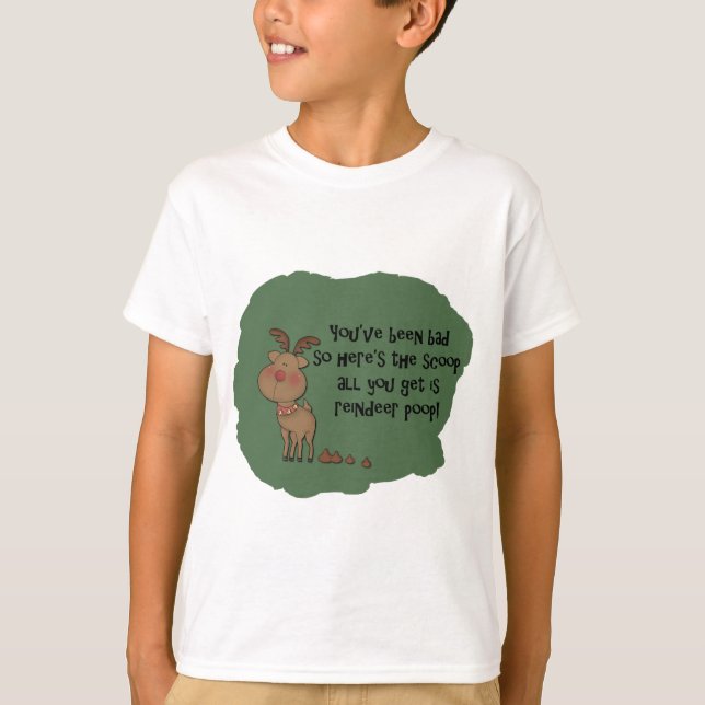 T-shirt Dire drôle vilain de cadeau de dunette de renne de (Devant)