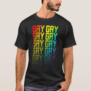 T-shirt Dire Gay Lgbtq+ Rainbow Gay pride Texte Fade Graph