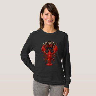 T-shirt Dire Non Au Homard En Pot Manches Longues