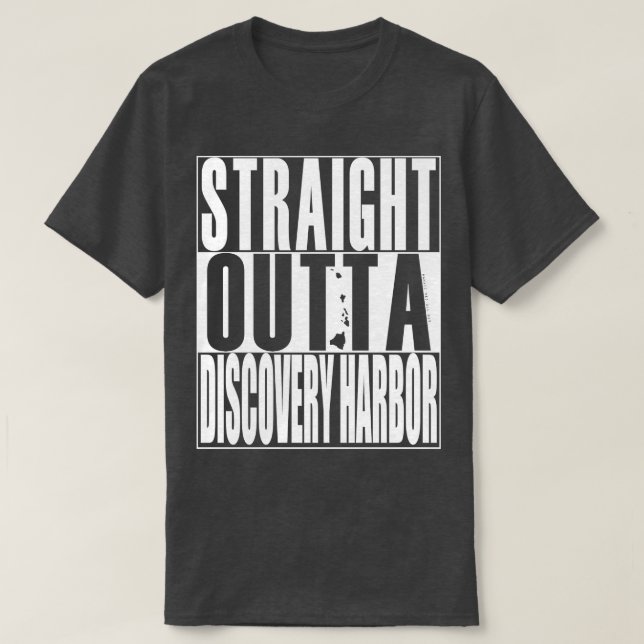 T-shirt Direct Outta Discovery Harbour Hawaii White Ink b (Design devant)