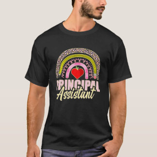 T-shirt Directeur adjoint Titre de poste Léopard arc-en-ci