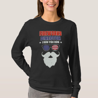 T-shirt Directeur de Feu d'Artifice Barbu Je Cours Vous Co