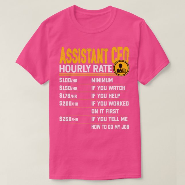 T-shirt Directeur financier adjoint Taux horaire Funny Che (Design devant)