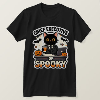 T-shirt Directeur général de Halloween de chat noir effray