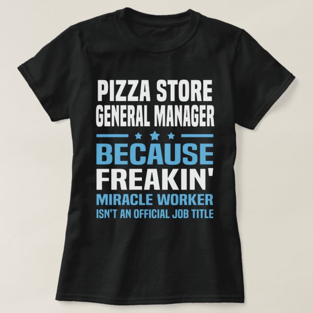 T-shirt Directeur général de la boutique de pizza (Design devant)