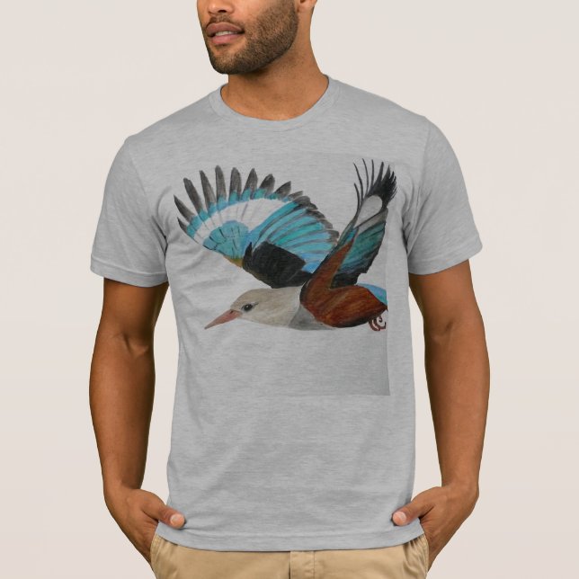 T-shirt dirigé gris de martin-pêcheur ! (Devant)